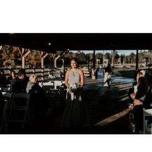 Azazie silver bridesmaid dress